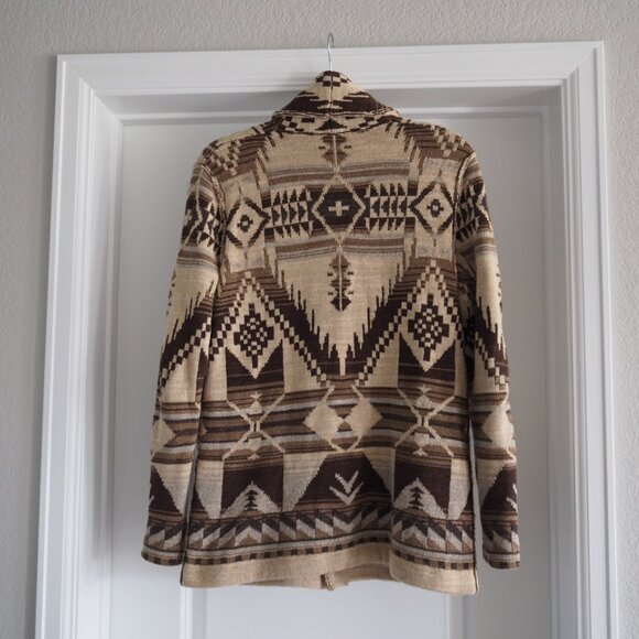 Rare! Ralph Lauren Blue Label Aztec Print Navajo Men's Cardigan Sweater Size M - Picture 5 of 12